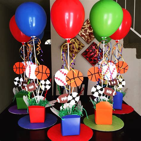 sports theme party decorations|sports themed table decorations.